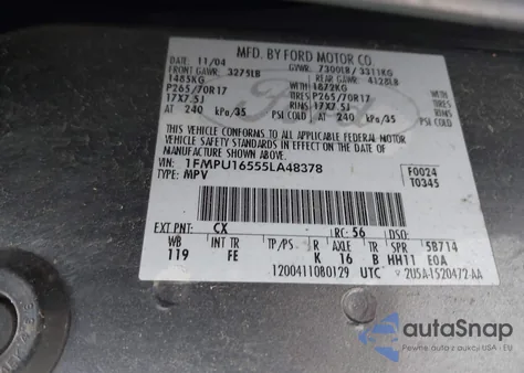 2005 Ford Expedition Nbx/Xlt from USA, damaged, VIN 1FMPU16555LA48378